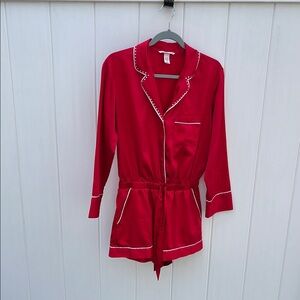 Red Satin Women's Pajama romper